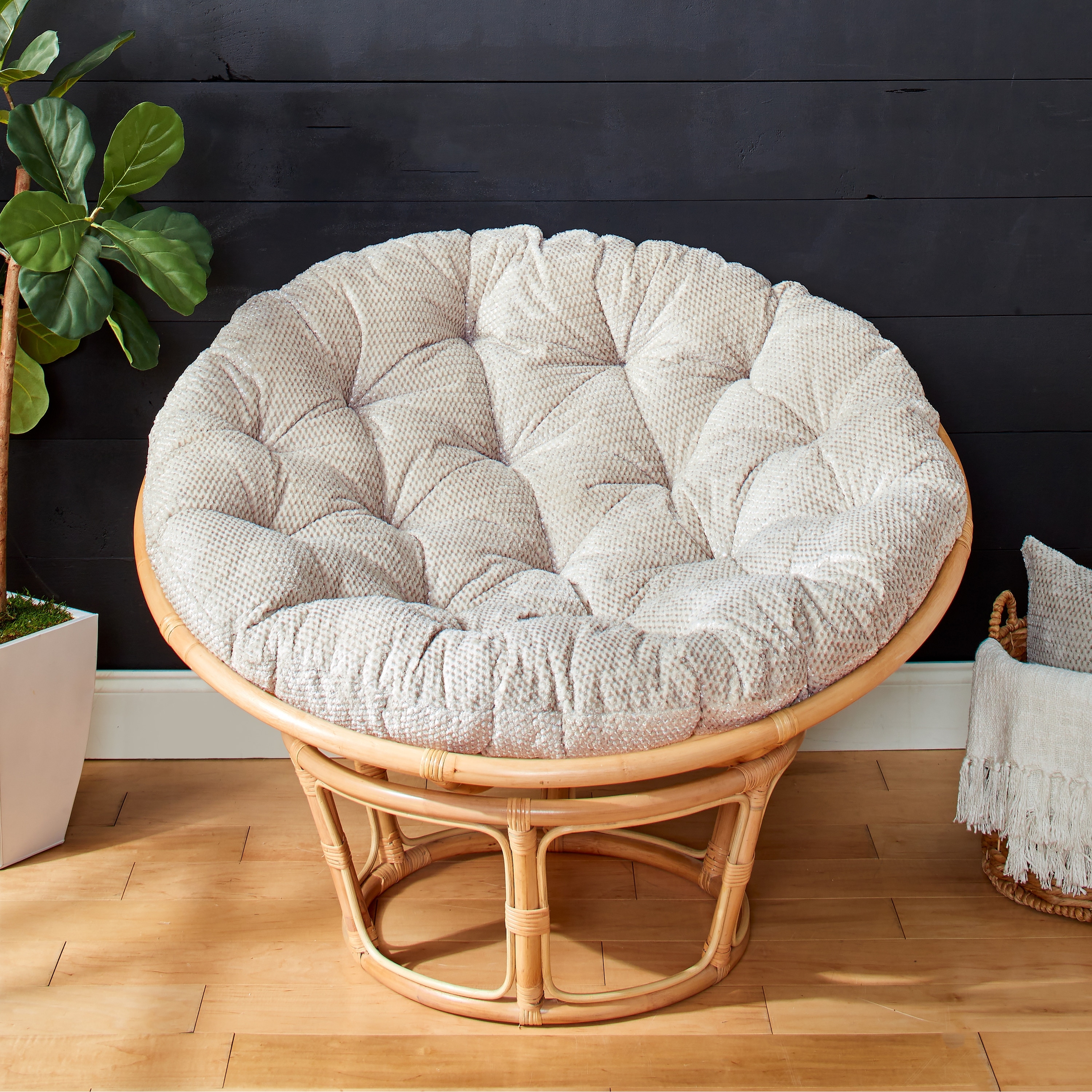 Sorra Home Velvet Shimmer Indoor Textured Papasan Cushion Cushion Only